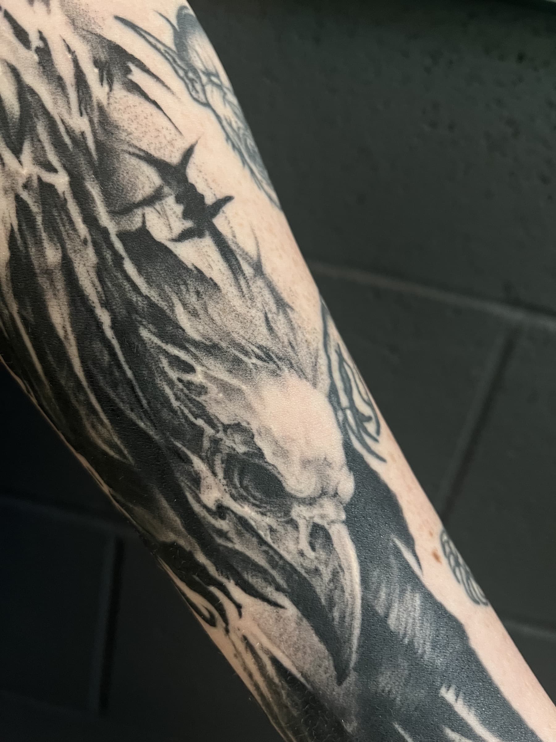 Healed tattoo composition by Pete Seyring.