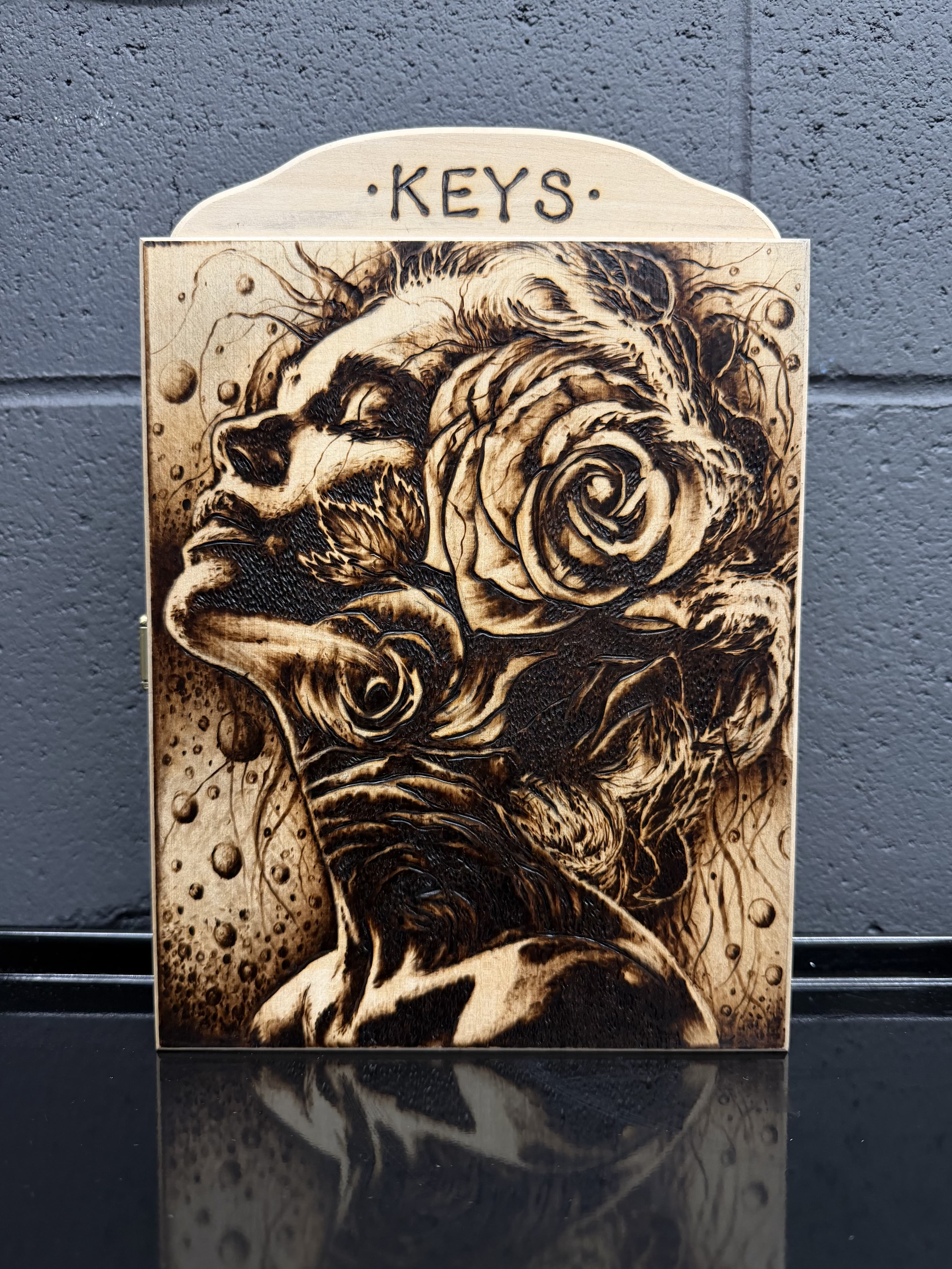Wood burning artwork by Pete Seyring.
