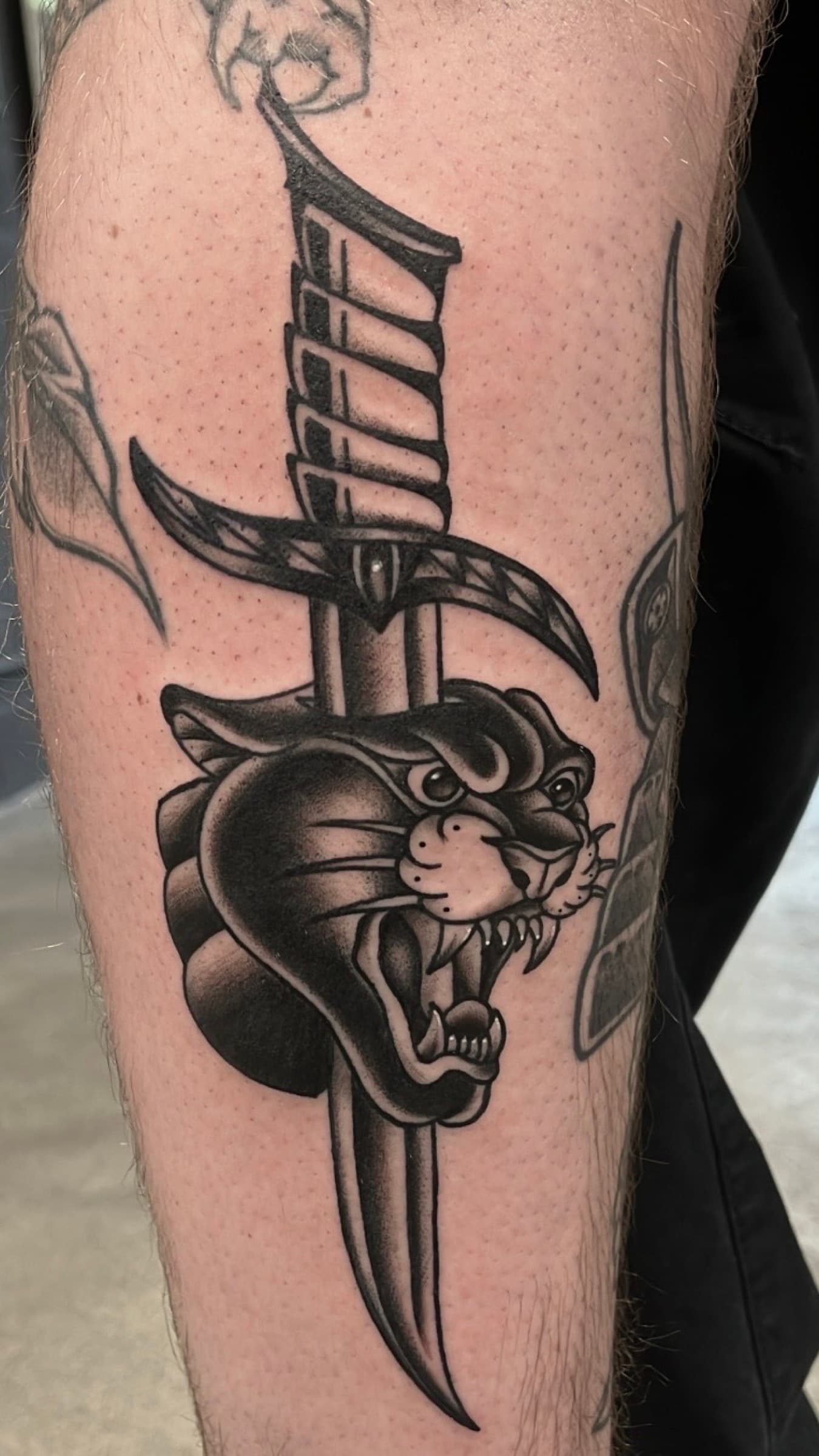 Blackwork tattoo detail by Pete Seyring.